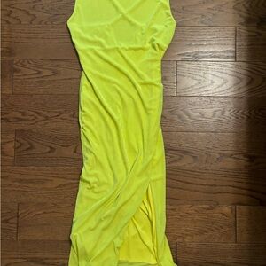 Vibrant Yellow Sleeveless Maxi Dress